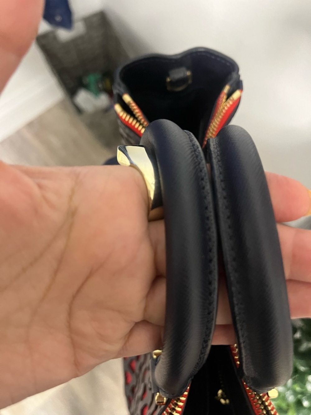 Tory Burch Black Tote with Red Heart Cutouts - Picture 9 of 15